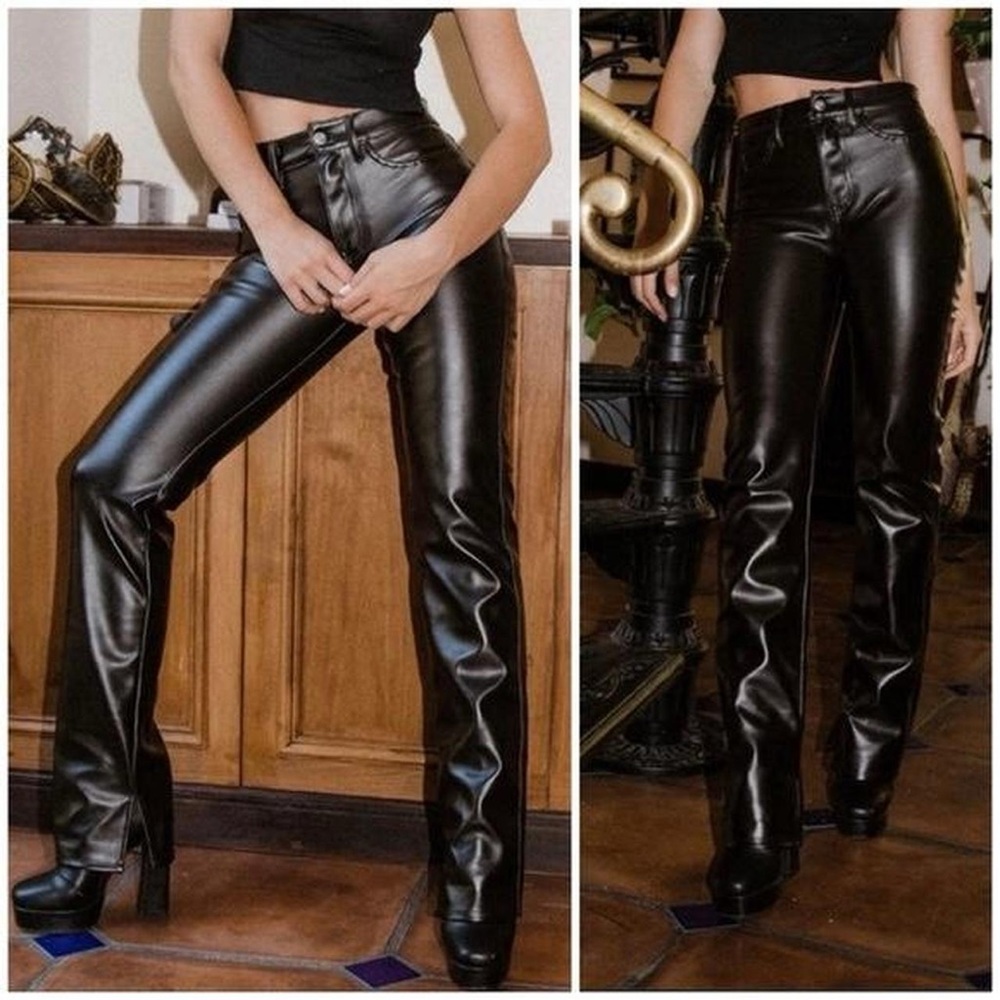 REVICE NWT Faux Leather Black Uptown Happy Hour Pants